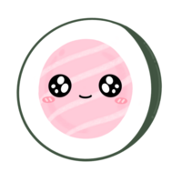Cute Tuna Sushi Roll Mascot Character Kawaii Cartoon illustration png