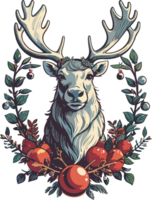 AI generated christmas reindeer decorations on the head png