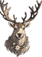 AI generated Christmas reindeer decorations on the head png