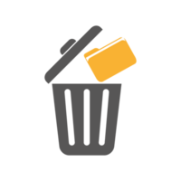 Delete file, file, trash can, flat design illustration png