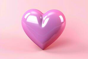 AI generated Valentines day background with pink hearts and heart frame. 3d rendering love photo