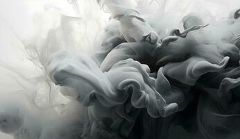 AI generated Abstract black and white smoke on a black background photo