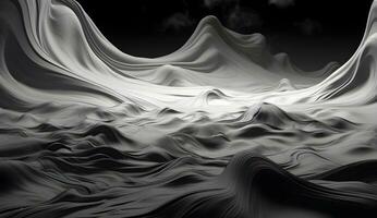 AI generated Abstract black and white smoke on a black background photo