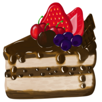 Chocolate cake with berries on top of it png