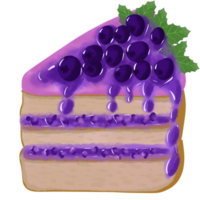 mirtillo torta di formaggio con viola glassatura e mirtilli png