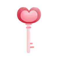 Lieverd roze sleutel en slot png