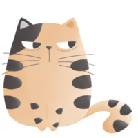 Cat with annoying face, orange, black stripes png