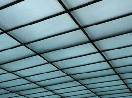 blue translucent glass roof background photo