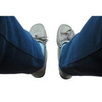 Pair of legs with shoes seen from above- png