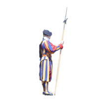 Swiss Papal Guard with Guard Spear- png