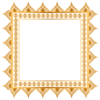 Luxury golden rectangle corner certificate border pattern line photo thai frame islamic wedding invitation background png