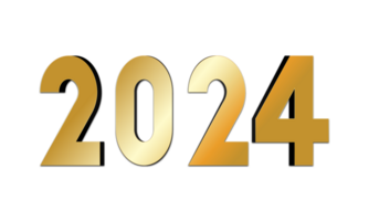 Nouveau année 2024 Créatif typographie conception pour de fête fête affiche, bannière, ou salutation carte, souhaitant joyeux Noël et content Nouveau an. png