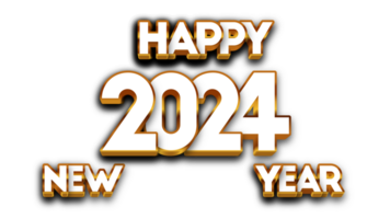 Nouveau année 2024 Créatif typographie conception pour de fête fête affiche, bannière, ou salutation carte, souhaitant joyeux Noël et content Nouveau an. png