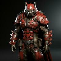 AI generated 3d super hero wolf photo