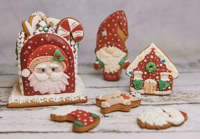 Christmas colorful cookies for background photo