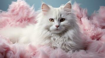 ai generado increíble angora gato fondo de pantalla foto