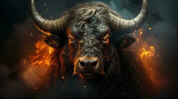 AI generated amazing bull wallpapers photo