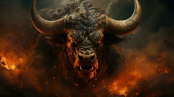 AI generated amazing bull wallpapers photo