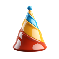 AI generated 3D render of colorful party hat png