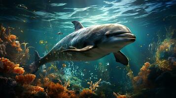 AI generated amazing dolphin wallpaper photo