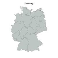 sencillo plano mapa de Alemania con fronteras vector