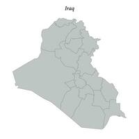 Simple flat Map of Iraq with borders vector