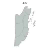 Simple flat Map o fBelize with borders vector