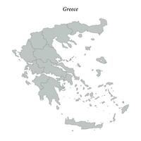 Simple flat Map of Greece with borders vector