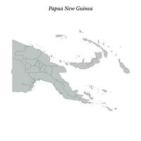 Simple flat Map of Papua New Guinea with borders vector