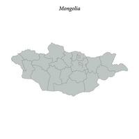 Simple flat Map of Mongolia with borders vector