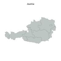 sencillo plano mapa de Austria con fronteras vector