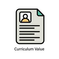 Curriculum Value vector filled outline Icon Design illustration. Business And Management Symbol on White background EPS 10 File