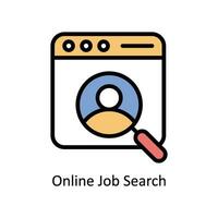 Online job search   vector filled outline Icon Design illustration. Business And Management Symbol on White background EPS 10 File