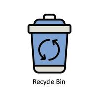 Recycle Bin vector filled outline Icon Design illustration. Business And Management Symbol on White background EPS 10 File