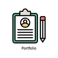 Portfolio vector filled outline Icon Design illustration. Business And Management Symbol on White background EPS 10 File