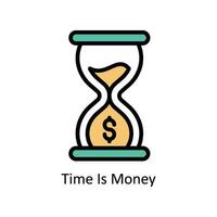 hora es dinero vector lleno contorno icono diseño ilustración. negocio y administración símbolo en blanco antecedentes eps 10 archivo