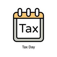 Tax Day vector filled outline Icon Design illustration. Business And Management Symbol on White background EPS 10 File