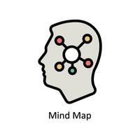 Mind Map vector filled outline Icon Design illustration. Business And Management Symbol on White background EPS 10 File