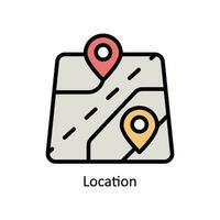 Location  vector filled outline Icon Design illustration. Business And Management Symbol on White background EPS 10 File