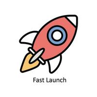 Fast Launch vector filled outline Icon Design illustration. Business And Management Symbol on White background EPS 10 File