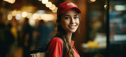 ai generado retrato hermosa mujer café en antecedentes foto