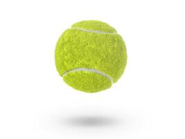 sola pelota de tenis aislado sobre fondo blanco. foto