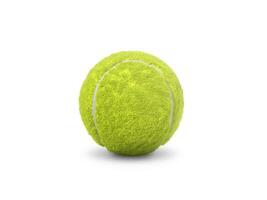 Single tennis ball isolated on white background photo