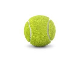 Single tennis ball isolated on white background photo