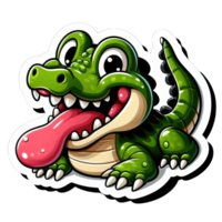 AI generated Alligator's Playful Grin, Sticker png