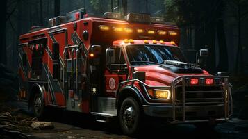 AI generated 3d realistic ambulance photo