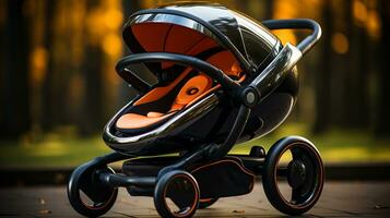 AI generated 3d realistic baby stroller photo