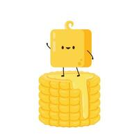 Butter vector. Butter character design. Butter on white background. vector