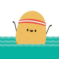 Potato character design. Potato vector. Potato on white background. vector