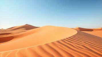 AI generated Scenic desert landscape in Egypt's Sahara Desert, featuring undulating sand dunes that create a mesmerizing sight. Generative AI photo